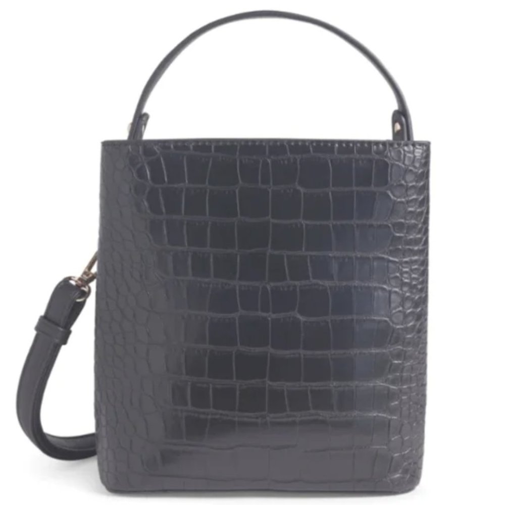 NWT AOTA Elena Croc Bucket Bag